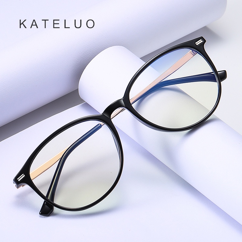 Mắt kính KATELUO 6911 TR90 gọng tròn chống ánh sáng xanh khi sử dụng máy tính
