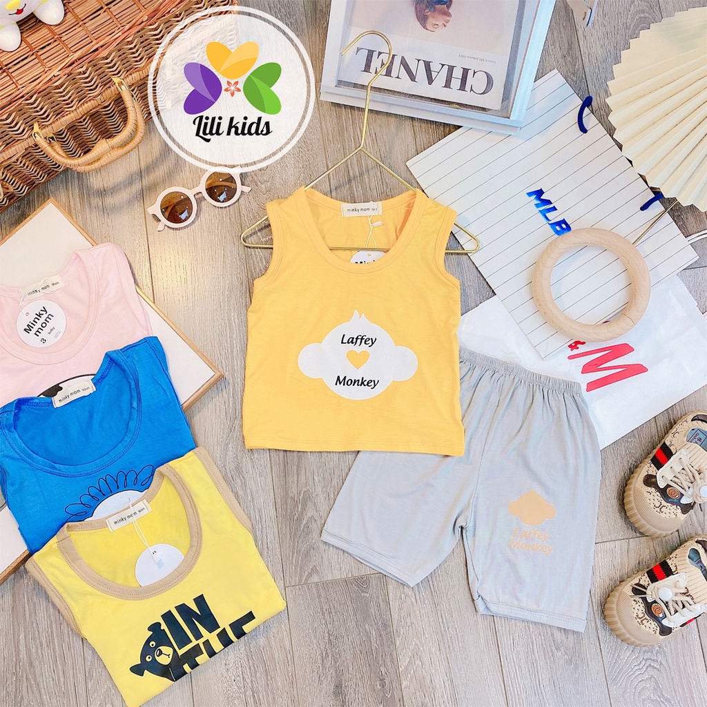 Bộ Ba Lỗ Cho Bé LILI.KIDS Chất Thun Lạnh Họa Tiết Cho Bé Trai Bé Gái Từ 8-18kg BBL03