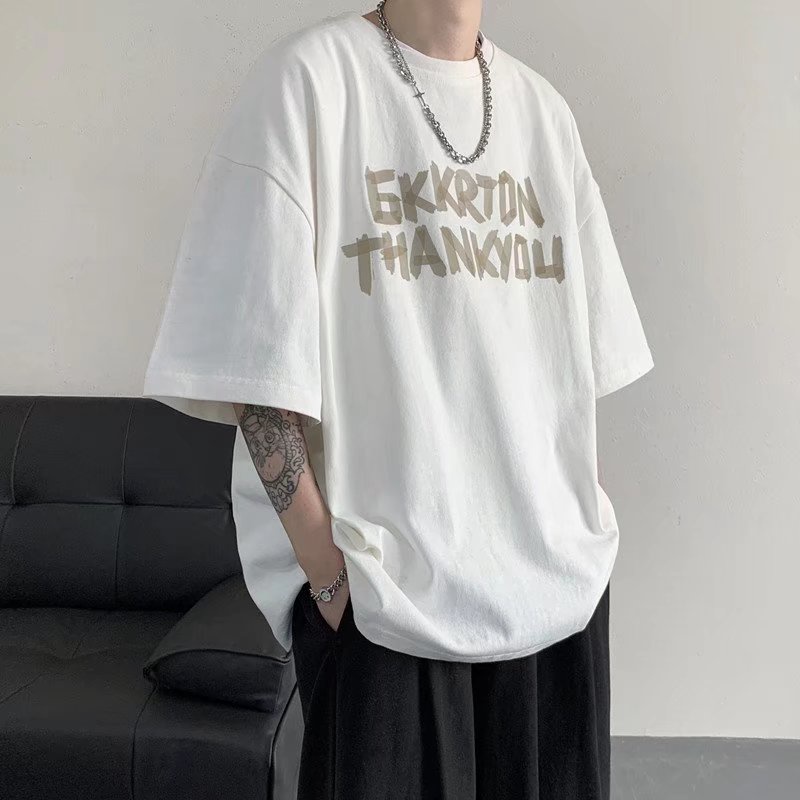 Áo Thun Tay Ngắn Cổ Tròn In Chữ Thời Trang Dành Cho Nam