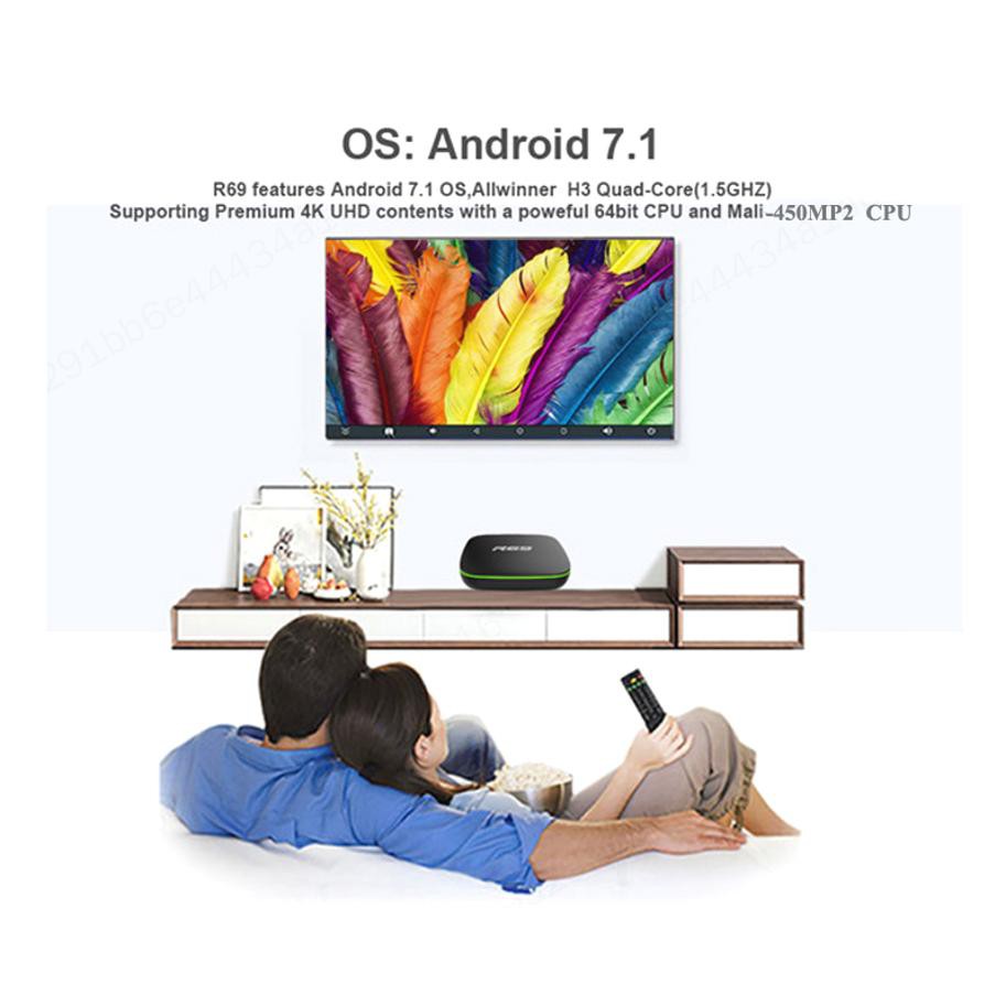 Bộ Tv Box R69 Android 71 Allwinner H3 Quad Core 1g + 8g Wifi 24 Ghz 1080p Hd Chất Lượng Cao