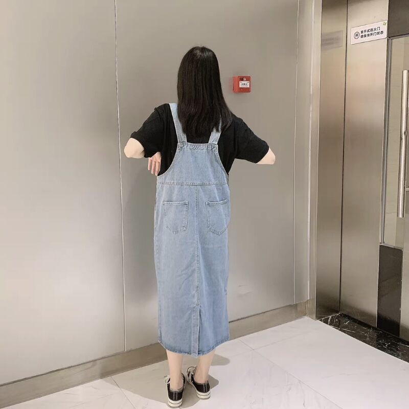 Váy dây denim rộng rãi