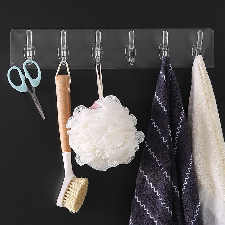 Thanh Dán Tường 6 Móc Treo Đồ Chắc Chắn