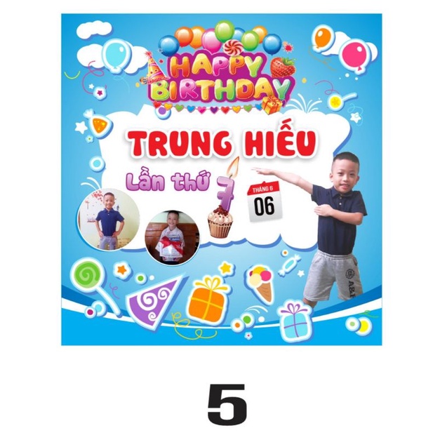 Phông trang trí sinh nhật cho bé - free thiết kế theo yêu cầu