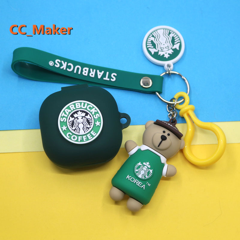 Vỏ hộp đựng tai nghe Samsung Galaxy Buds Live in hình Starbucks hợp thời trang