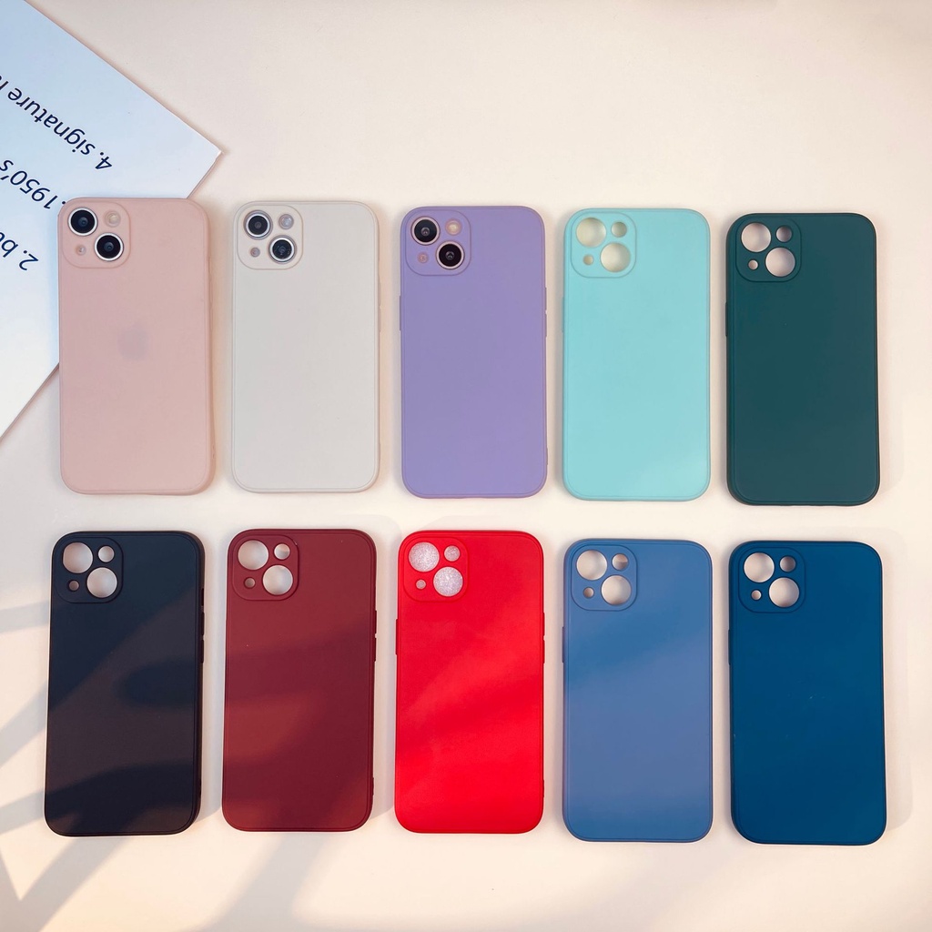 Ốp Lưng iP 14 Pro Max Plus Điện Thoại TPU Dẻo Màu Trơn Viền Vuông Bảo Vệ Camera - Minh An Saigon