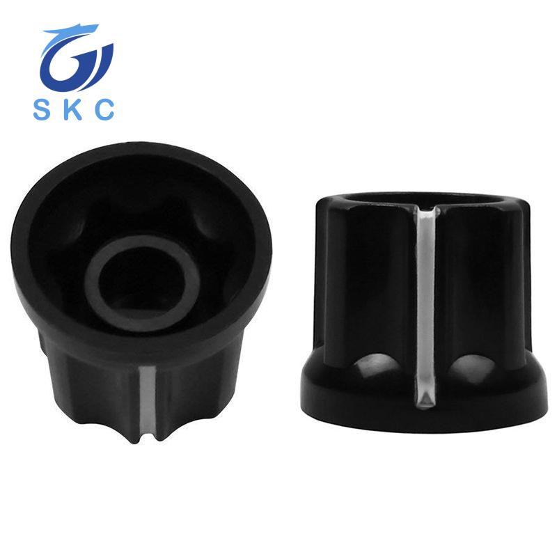 180degree D-Type Shaft Guitar Bass Pot Knobs Black Pack Of 12