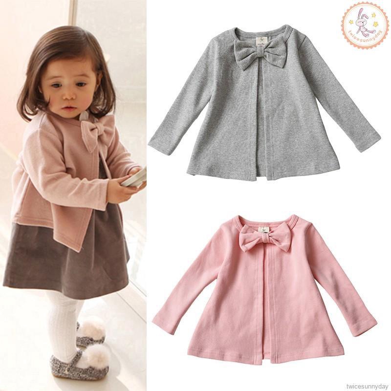 Áo khoác len cardigan cổ tròn cho bé gái