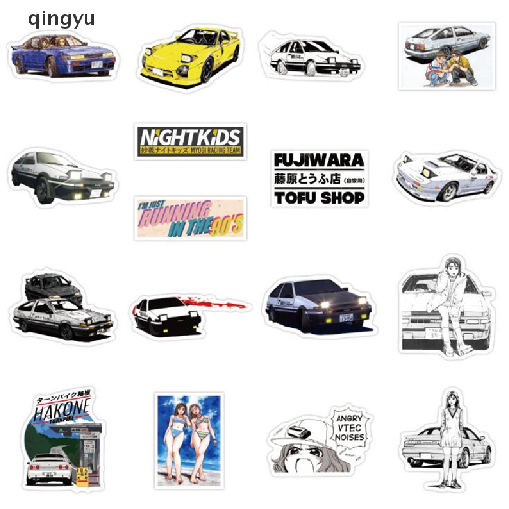 qingyu 50Pcs/Set Initial D Anime Sticker PVC Graffiti Sticker Guitar Waterproof Sticker PLI