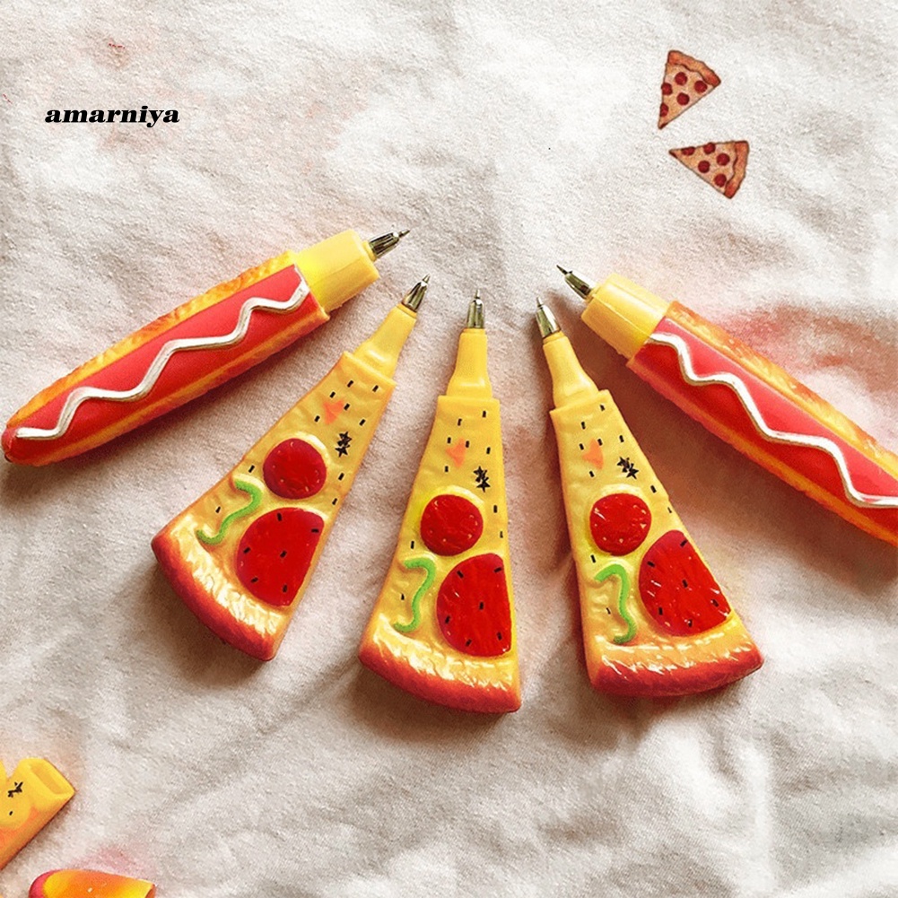 Bút Bi Nam Châm Gắn Tủ Lạnh Hình Bánh Pizza Hot Dog Sáng Tạo