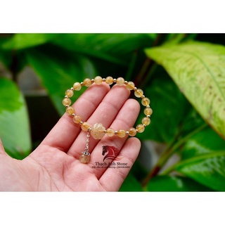 Vòng tay cỏ bốn lá thach anh toc vang