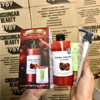 Sữa Rửa Mặt Thải Độc Sủi Bọt Rau Củ Super Vegitoks Cleanser - Màu Đỏ