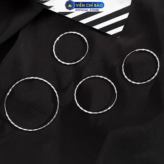 Bông tai bạc nữ Tròn Trơn cá tính 5cm trơn chất liệu bạc 925 thời trang phụ kiện trang sức nữ Viễn Chí Bảo B400364x