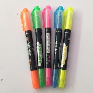 VỈ 5 cây viết dạ quang 2 đầu đủ màu