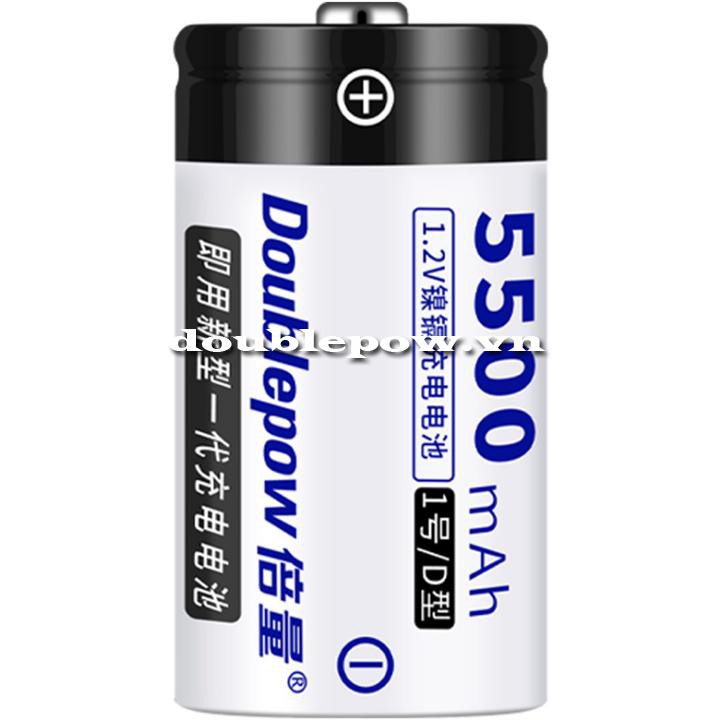 Pin đại sạc Doublepow cỡ D 5500mAh 1.2V dung lượng thật chính hãng