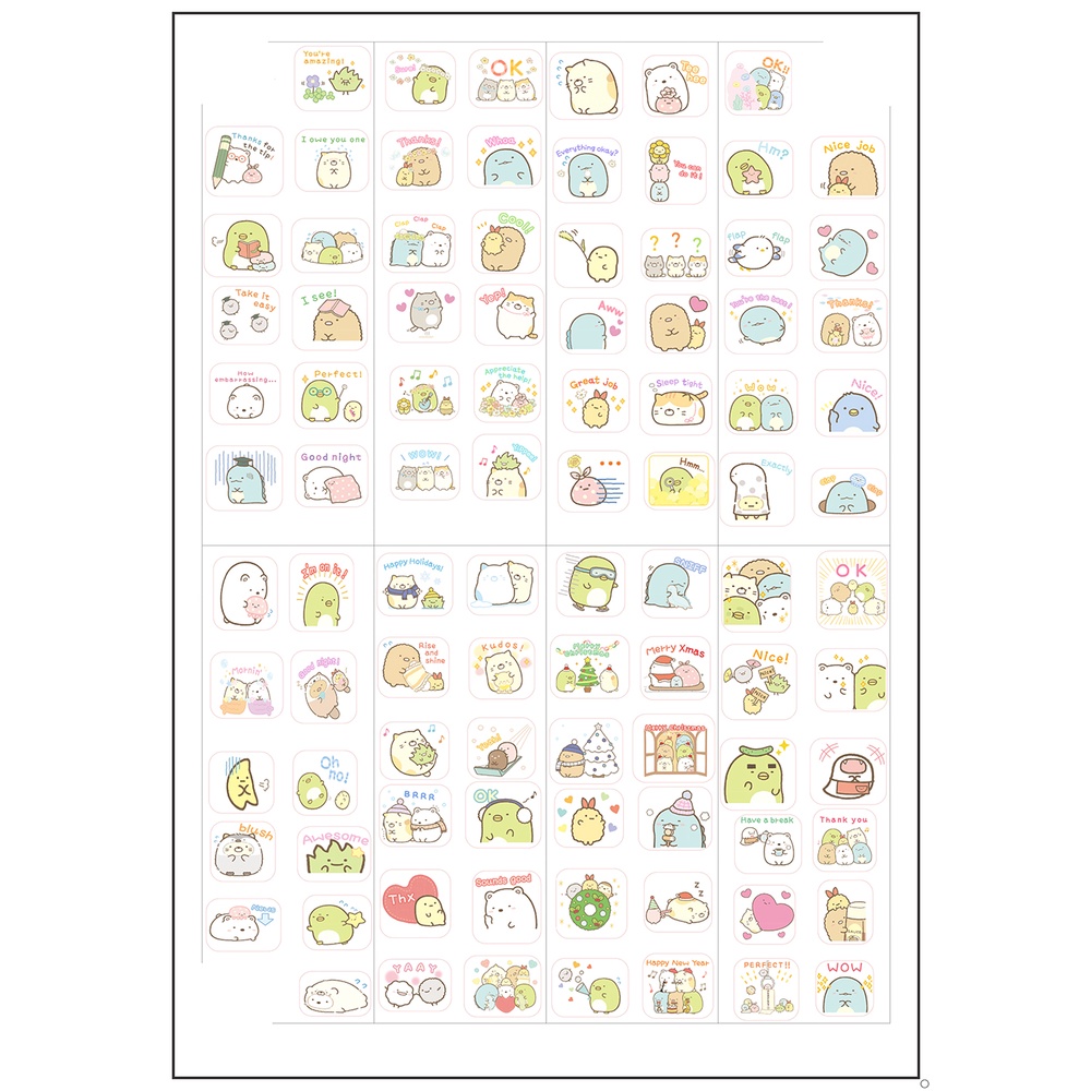 sticker sumikko hoạt hình SI3 hình dán dễ thương trang trí dán sổ dán điện thoại 1 tờ 7*19,5cm bullet journal