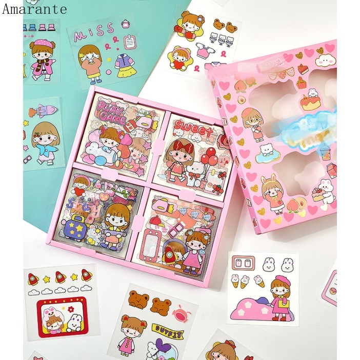 Bộ 20/100 Sticker Hoạt Hình MOMO Dễ Thương Chống Thấm Nước Hộp quà dán phim hoạt hình