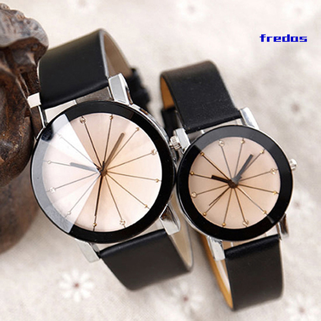 Watch Easy Round Dial Alloy Couple Quartz Wristwatch for Festival Gift