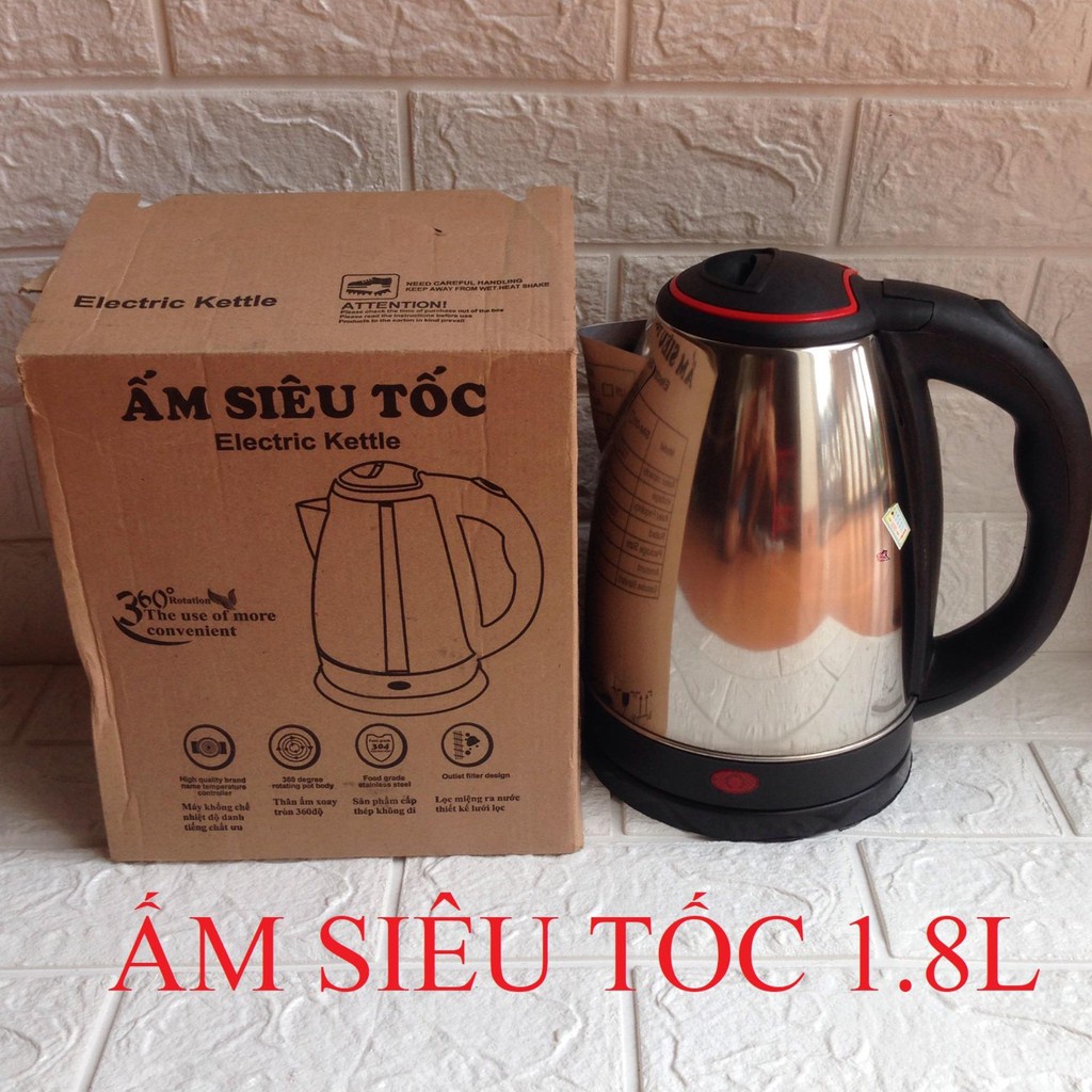 Ấm siêu tốc Inox loại lớn 1L8 Electric Kettle