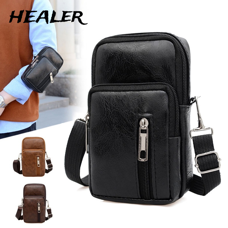 Túi Da PU Đeo Chéo Thể Thao Đựng Điện Thoại Dành Cho Nam