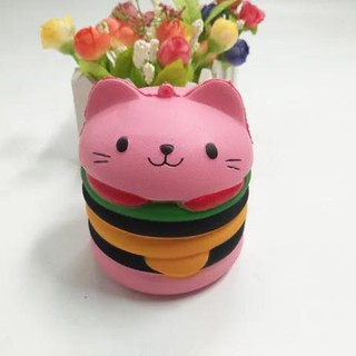 bánh humberger mèo squishy nhiều màu