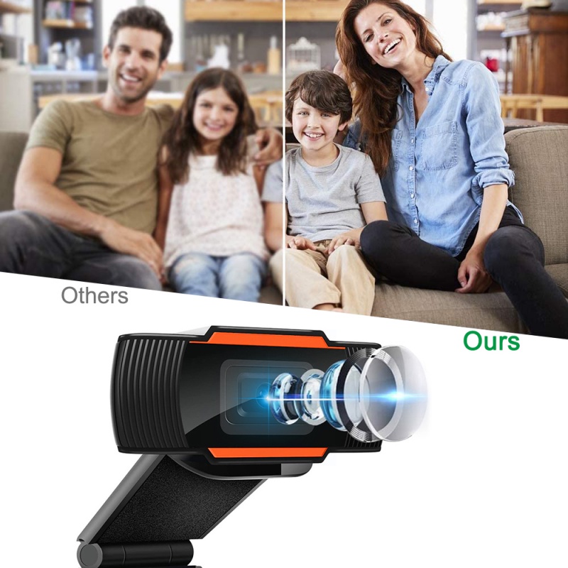 Webcam Full Hd 1080p Tích Hợp Micro Cắm Usb Cho Máy Tính Để Bàn