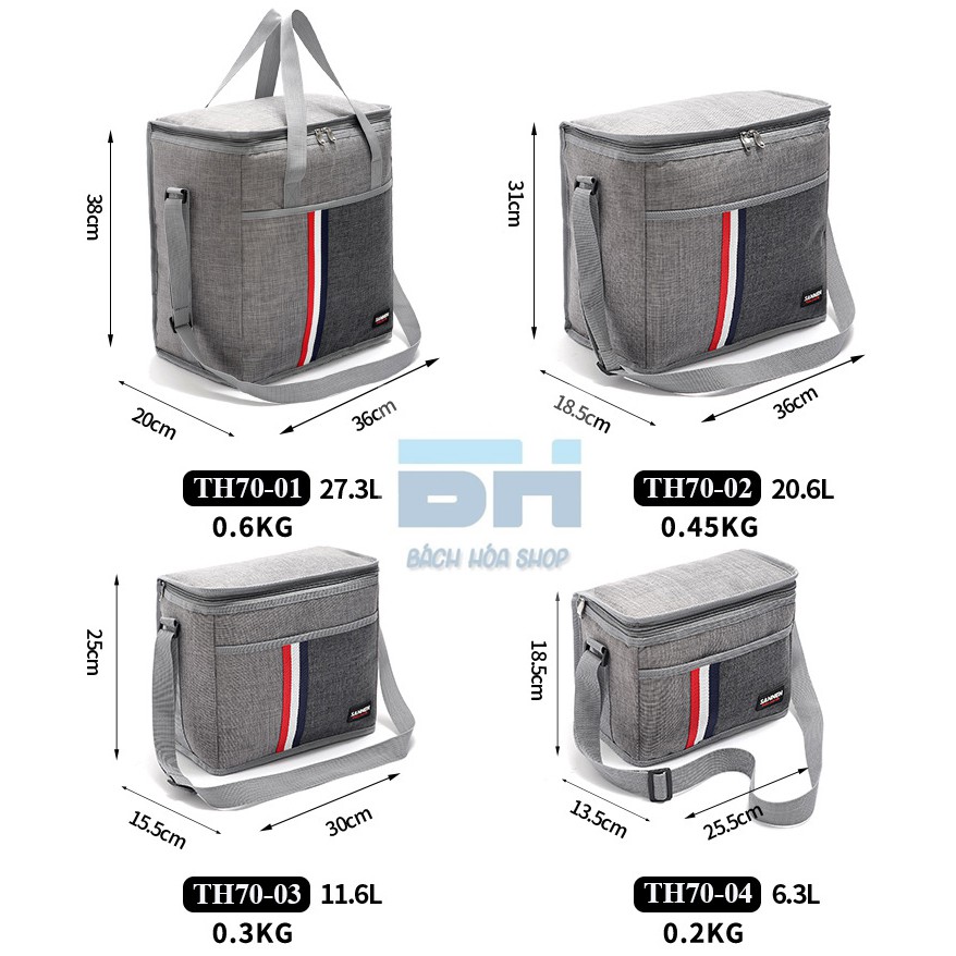 SANNEA - CAO CẤP - Túi đựng cơm giữ nhiệt, túi đựng bình sữa, dã ngoại - Vải Oxford D600 chống nước