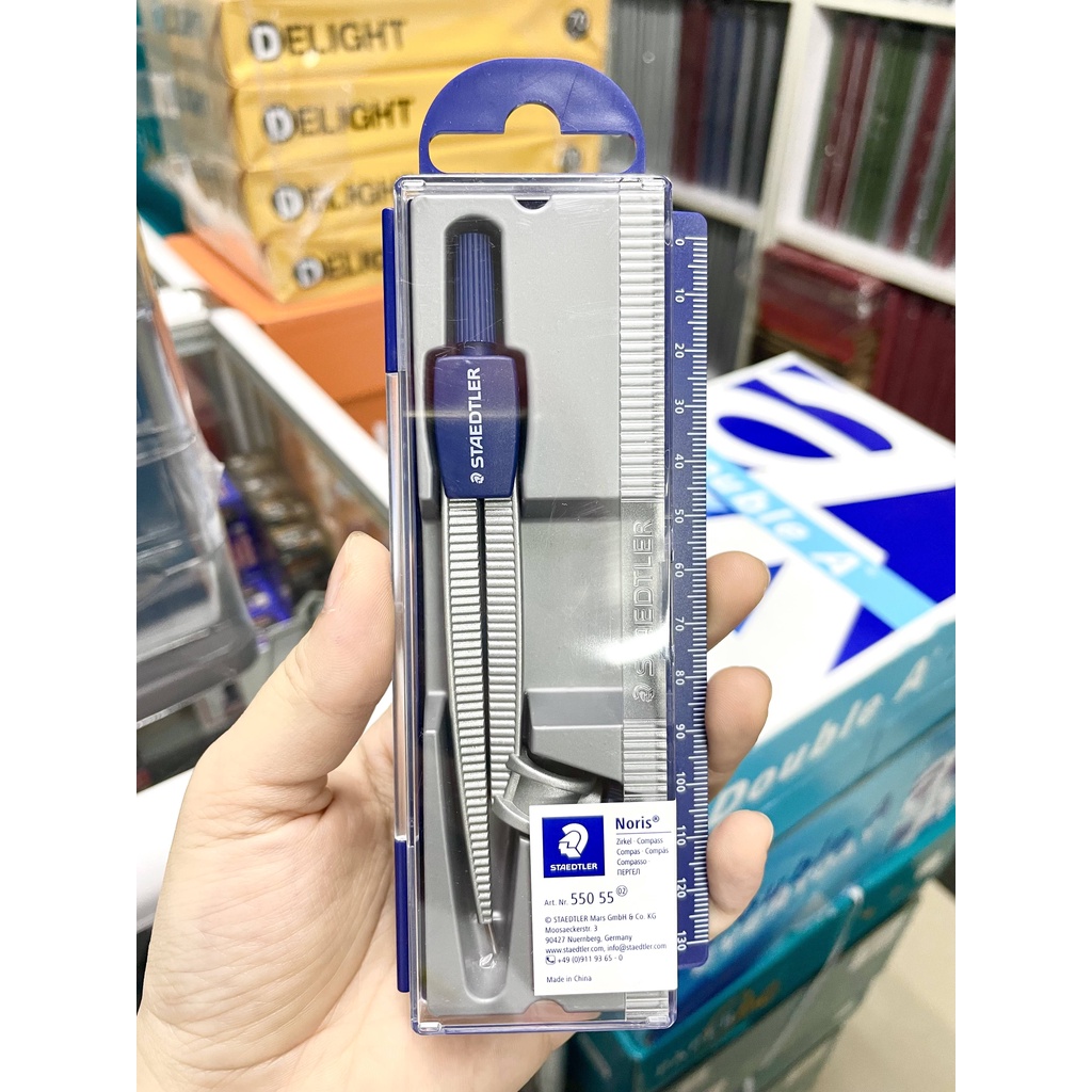 Compa học sinh Staedtler 550 55 cắm chì gỗ, chì kim - Hàng chính hãng từ Đức