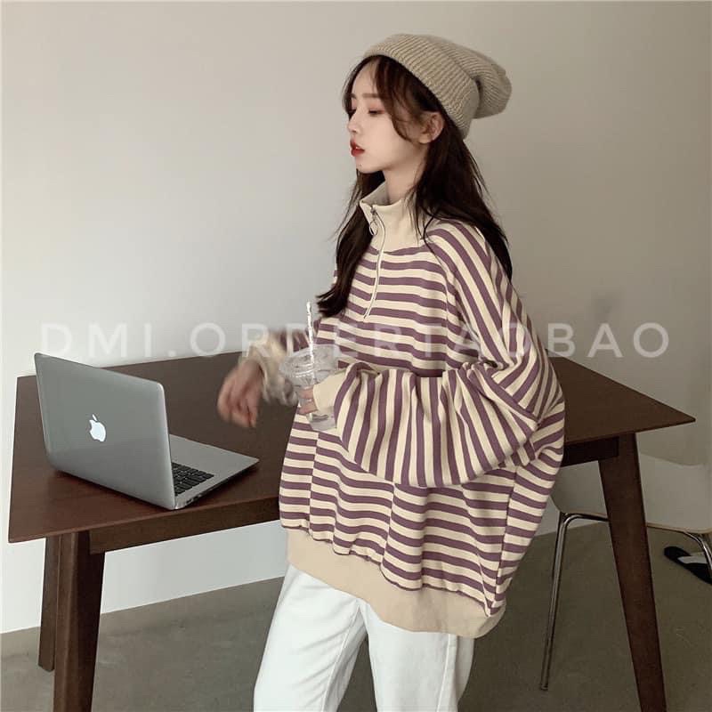 ❗ÁO SWEATER KẺ CÓ KHOÁ KÉO SIÊU XINH ❗️ | BigBuy360 - bigbuy360.vn