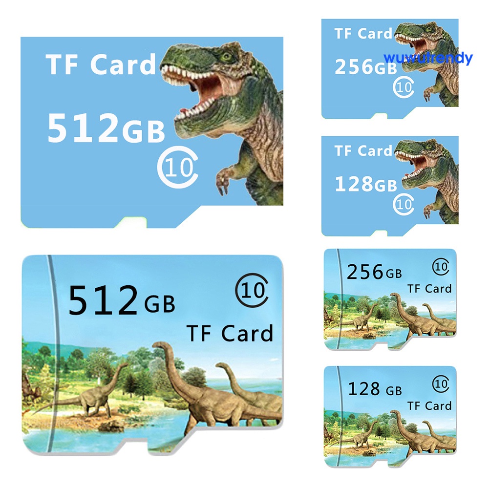 Thẻ Nhớ Micro SD TF 128 / 256 / 512GB Hình Khủng Long Cho Máy Ảnh MP4
