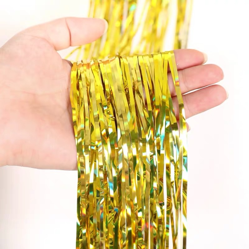 Phụ kiện Trang Trí Bánh Sinh Nhật, Bánh Kem - Bộ bóng chữ Happy Birthday, Bộ rèm kim tuyến