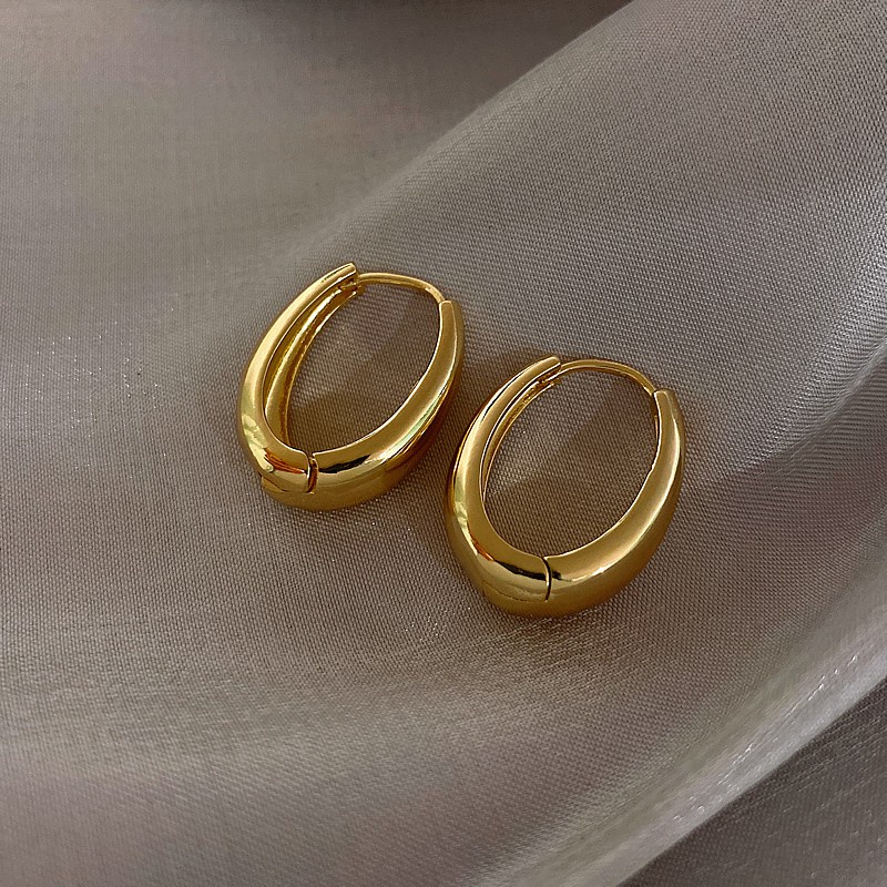 Thời Trang Bông Tai Hình Oval Phong Cách Vintage / Khuyên tai