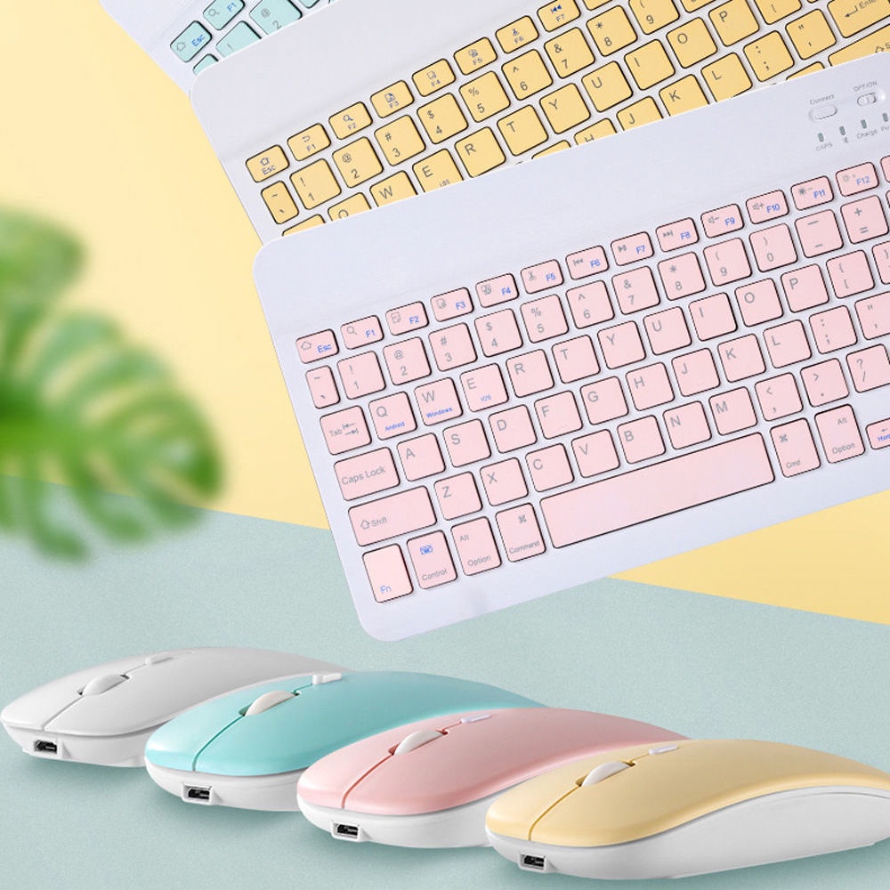 Bàn Phím bluetooth Không Dây mini 10 Inch Siêu Mỏng Có Thể Sạc Lại Cho Máy Tính / Điện Thoại / Máy Tính Bảng / notebook