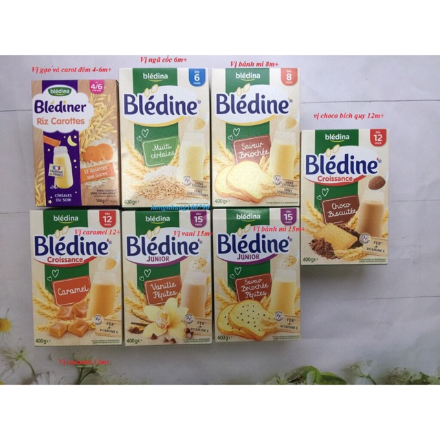 Hộp pha sữa bledina 6 tháng