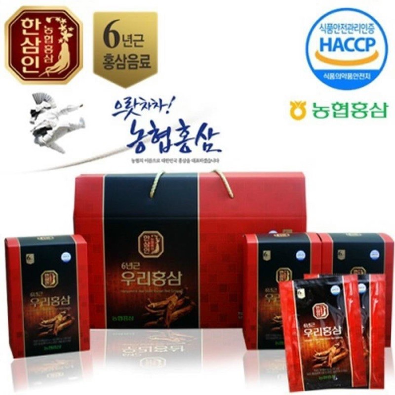 [MẪU MỚI] Nước hồng sâm Nonghyup Woori Hàn Quốc, Hộp 30 gói x 50ml | BigBuy360 - bigbuy360.vn