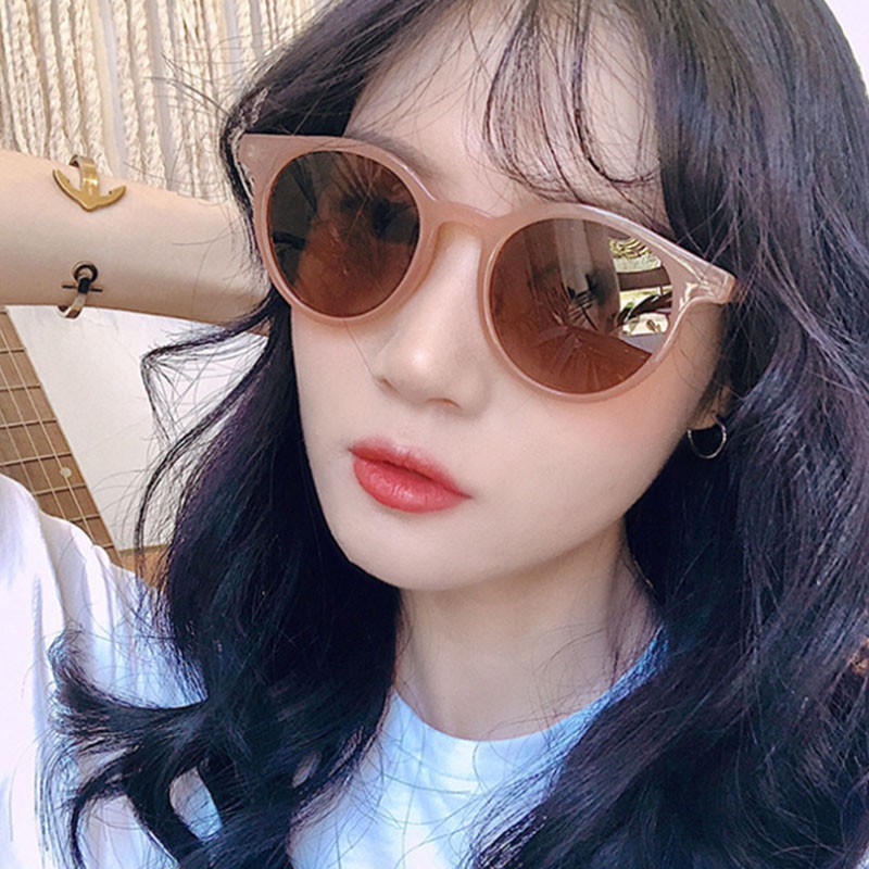 Mắt kính mát Ulzzang cho nữ gọng tròn chống tia UV MK03 Cực Dễ Thương Dáng Yêu QSTORE