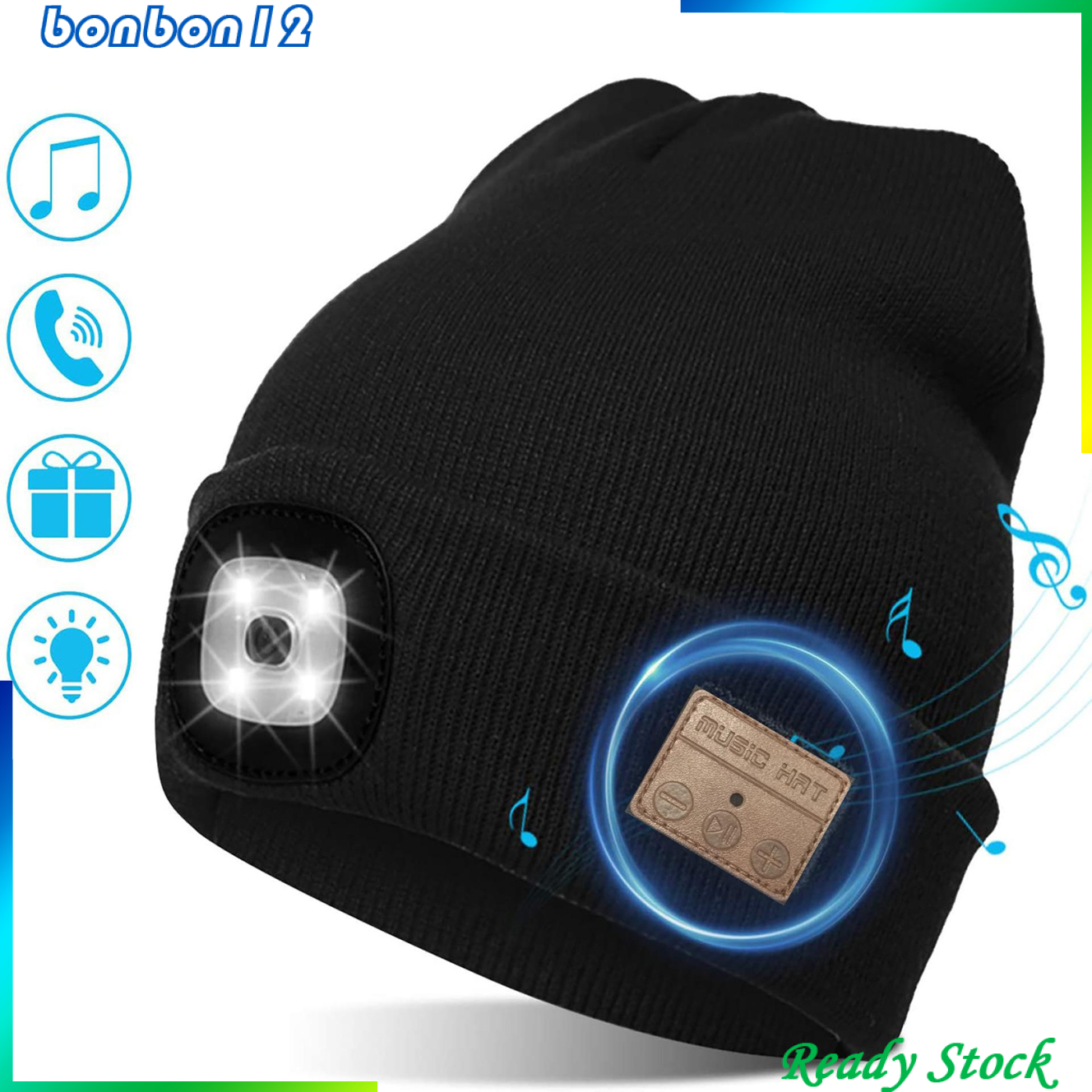 Mũ Beanie Nghe Nhạc Bluetooth Có Thể Sạc Được