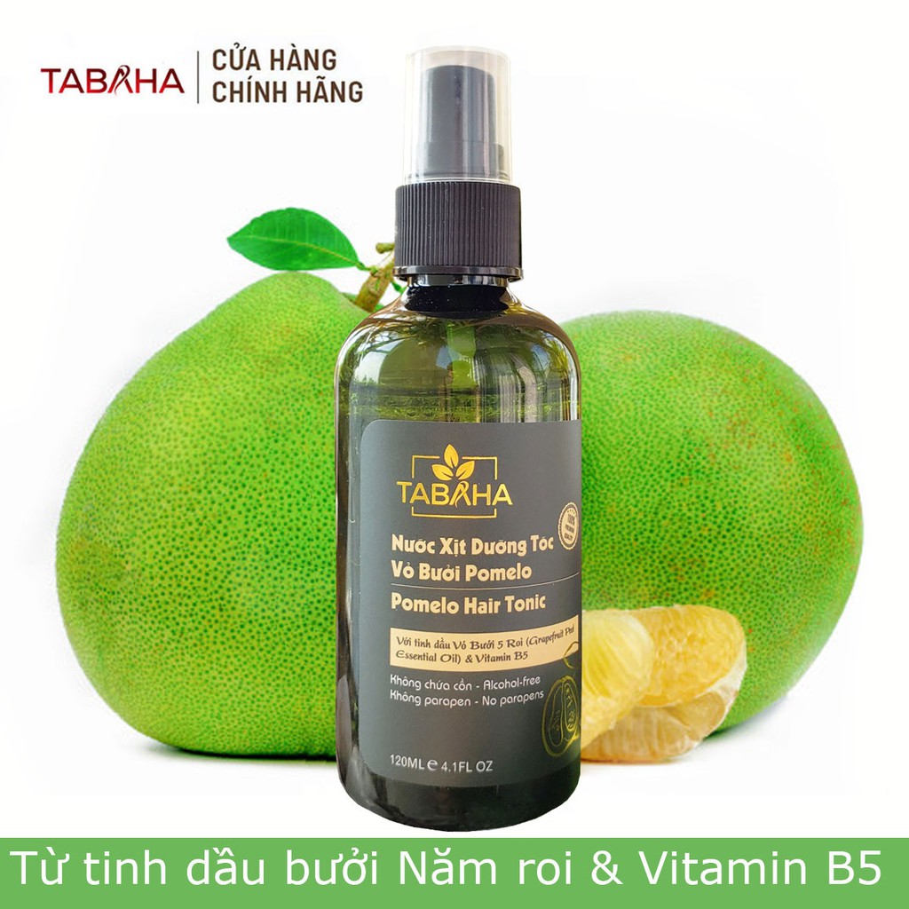 Xịt Dưỡng Tóc Tinh Dầu Bưởi Tabaha Pomelo 120ml giúp giảm rụng tóc kích thích mọc tóc nhanh