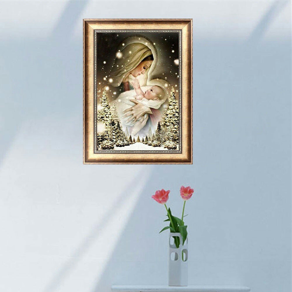 YoYo❤️New decoration home  Diamond painting 5D DIY cross embroidery mother and son can be customized 865