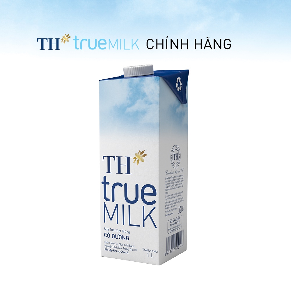 Combo 4 Hộp sữa tươi tiệt trùng có đường TH True Milk 1L (1L x 4)