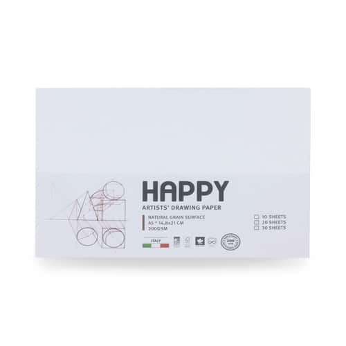 GIẤY VẼ MÀU NƯỚC HAPPY 300 GSM (VÂN COLD, 10 TỜ), GIẤY VẼ 200 / 250 GSM (20 TỜ)