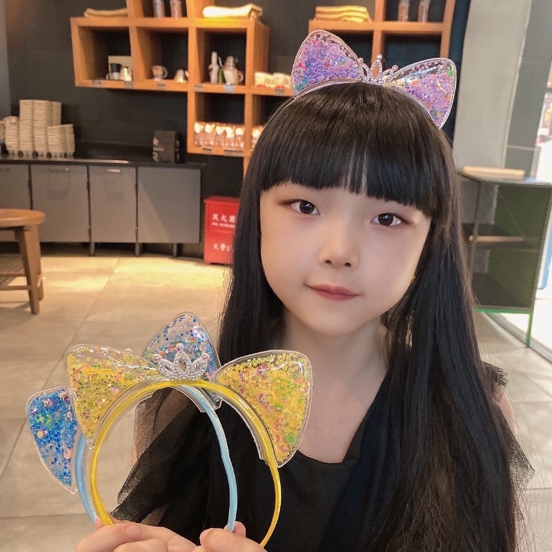 Băng đô bờm cài tóc tai mèo kim tuyến vương miện cosplay xinh xắn dễ thương cho bé gái Maryhome