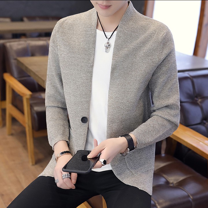 Áo khoác cardigan nam len dệt kim dày đẹp form chuẩn phối túi đẹp mẫu mới 2020 - AK1905