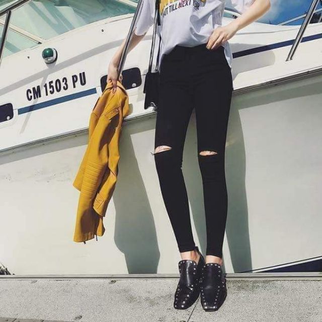 Jeans rách gối chuẩn vnxk