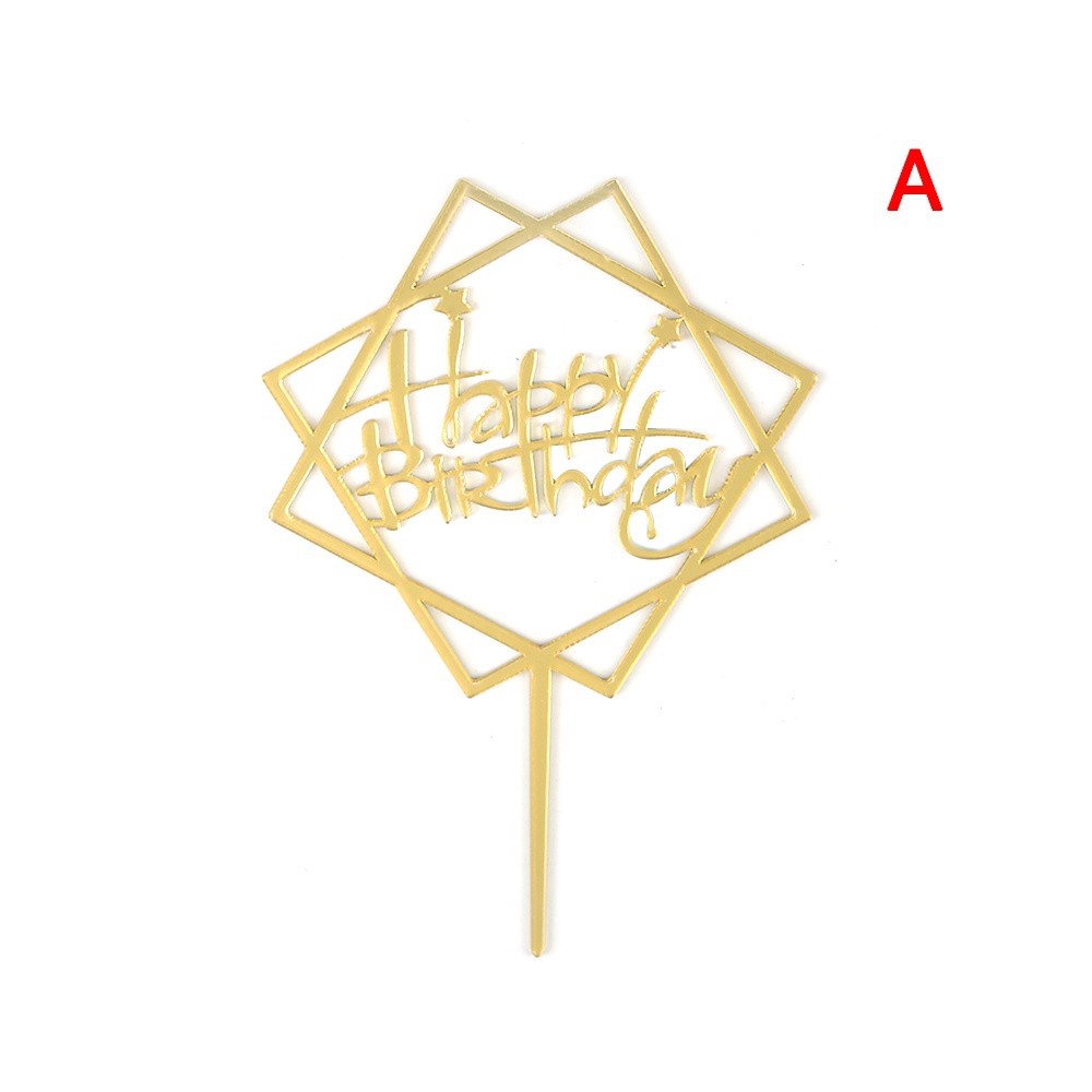 Topper gắn trang trí bánh kem hình chữ Happy Birthday