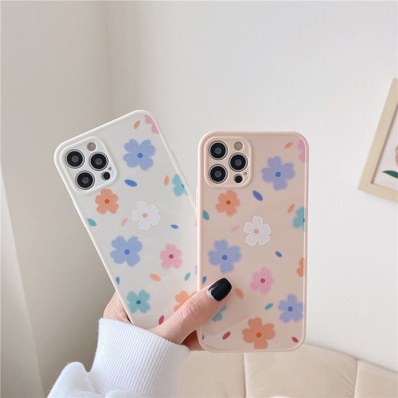 Ốp điện thoại in họa tiết hoa nhiều màu sắc thích hợp cho iPhone 12 11 pro max x xs max xr 7 8 plus