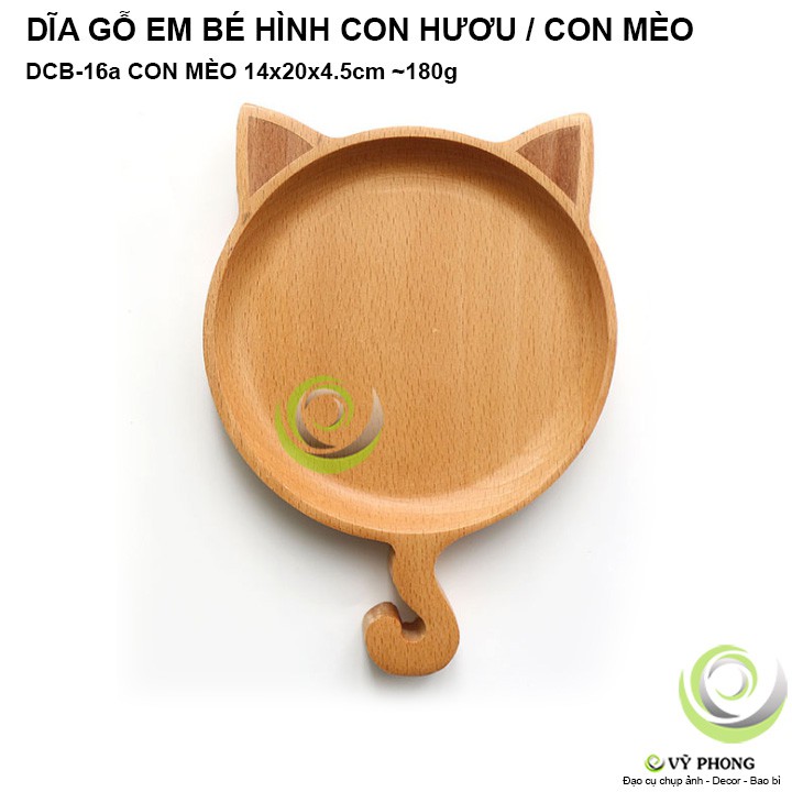 DĨA GỖ EM BÉ HÌNH CON HƯƠU / CON MÈO STYLE NHẬT TRANG TRÍ BẾP ĐẠO CỤ CHỤP ẢNH SẢN PHẨM INS DCB-16