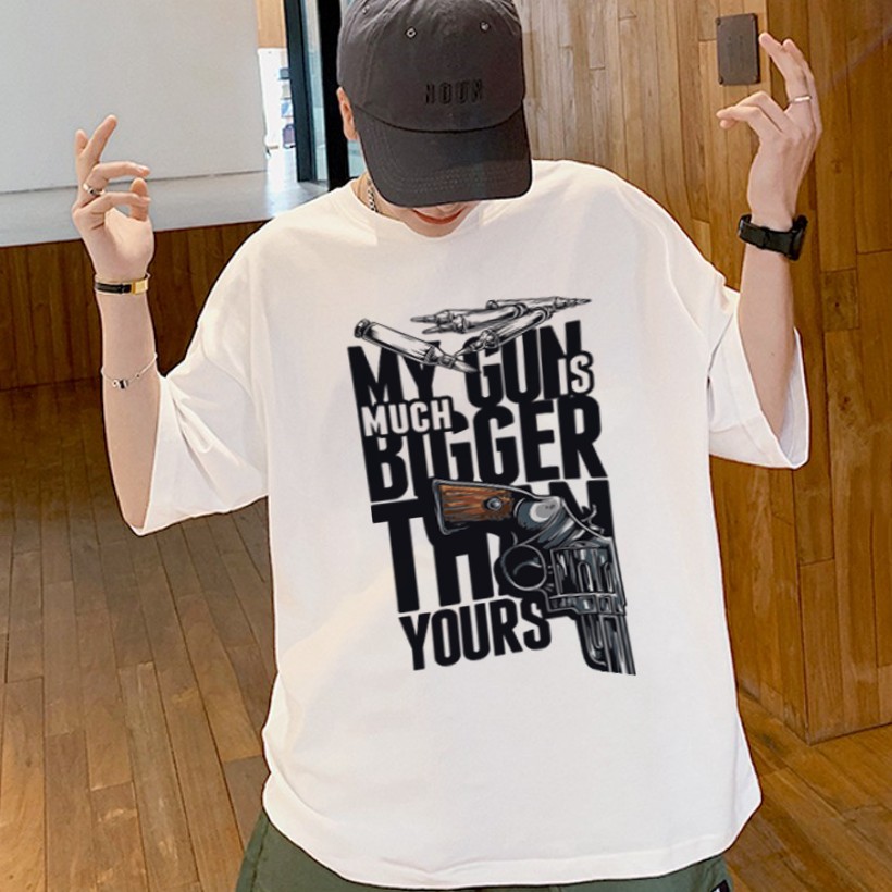 Áo phông unisex tee big logo My Gun Áo thun tay lỡ nam nữ form rộng basic oversize streetwear