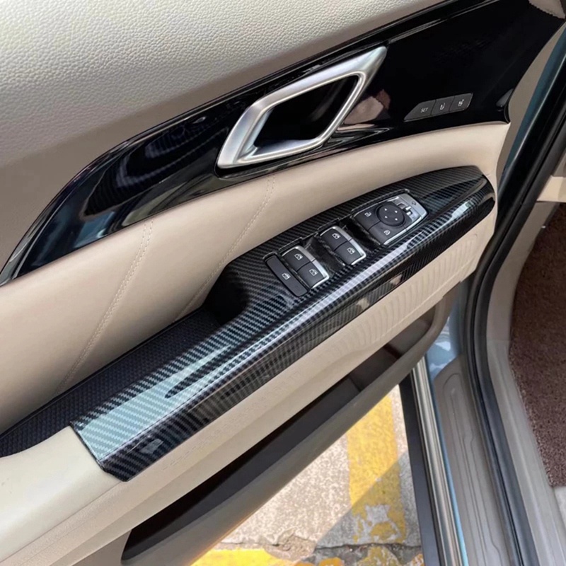 Ốp Viền Nút Điều Khiển Cửa Kính Xe Hơi Bằng Sợi Carbon Cho Kia Carnival KA4 2020 2021 2022