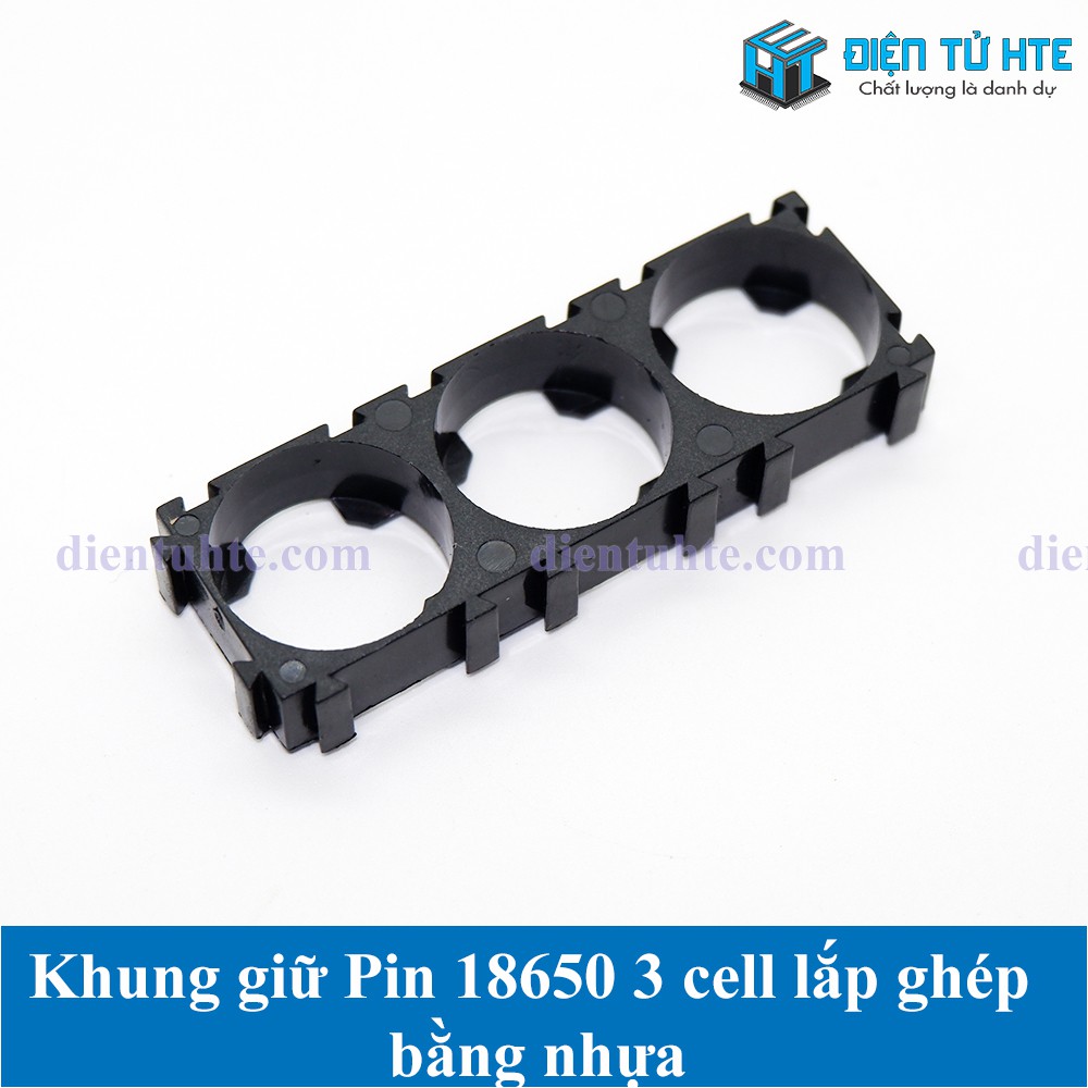 Khung giữ Pin 18650 3 cell lắp ghép bằng nhựa [HTE Quy Nhơn CN2]