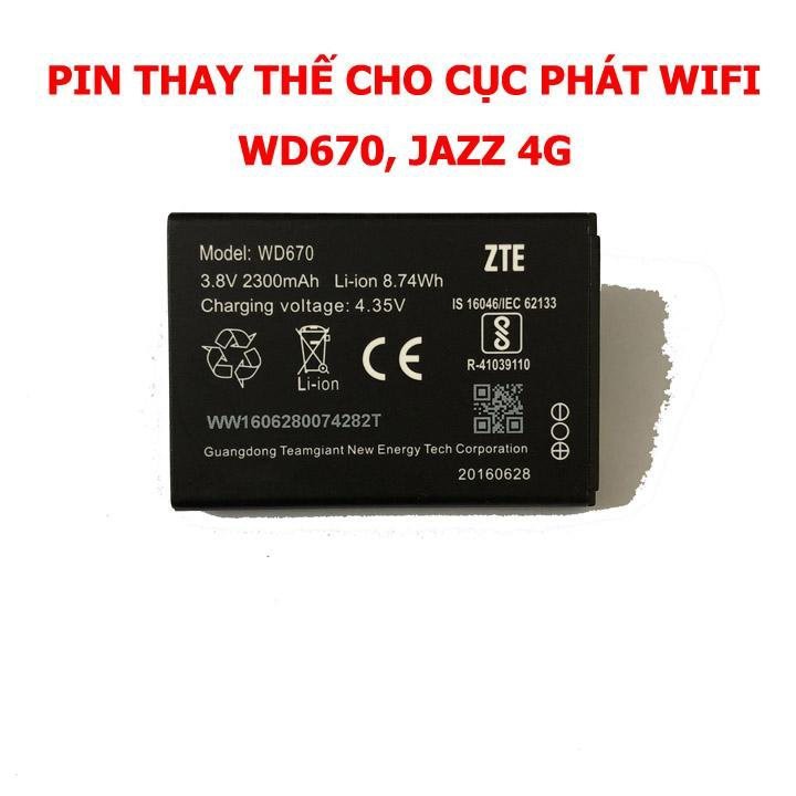 PIN ZTE WD670 Chính Hãng dung lượng pin 2300mAh Là pin thay thế cho cục phát wifi di động 4G ZTE